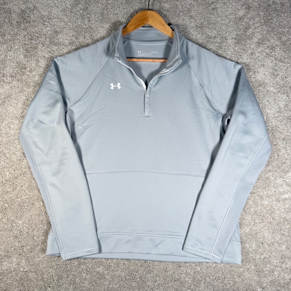 Under Armour Women's L Gray 1/4 Zip Long Sleeve Golf Pullover Athletic Top